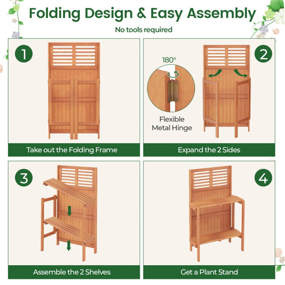Foldable Outdoor Garden Potted Plant Platform