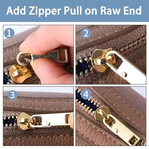 Deoward Zipper Pull Replacement Metal Black+Silver+Gold Zipper Pulls Cord