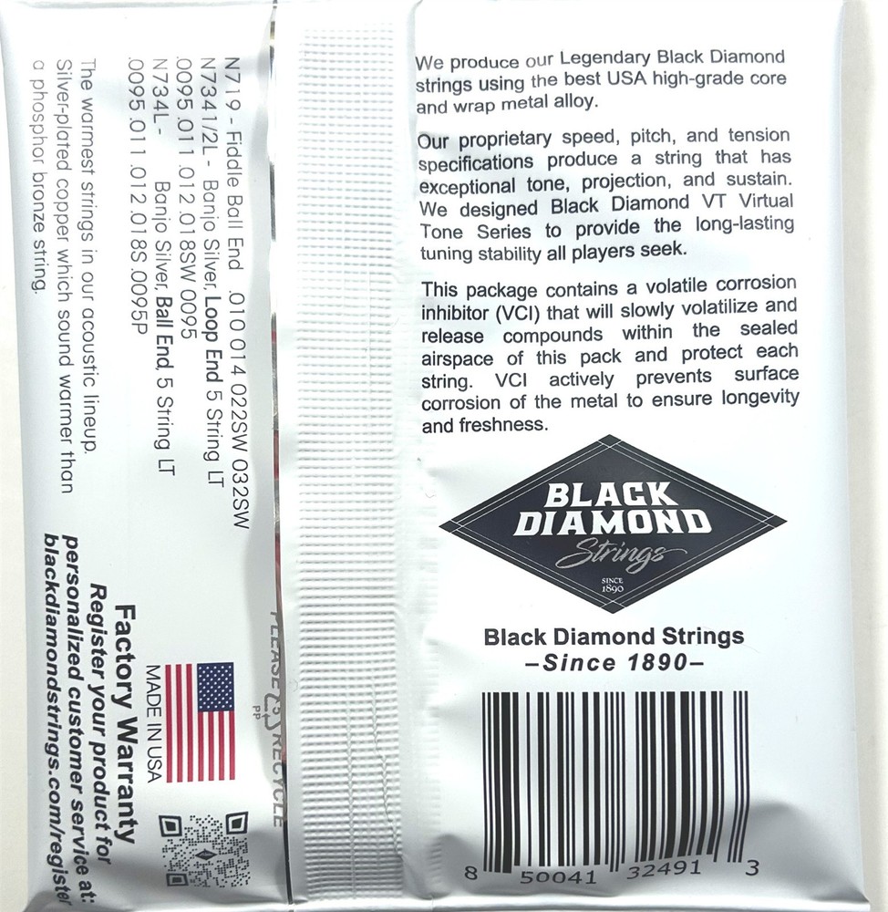 Black Diamond Banjo Strings 5-String Light Ball End N734L