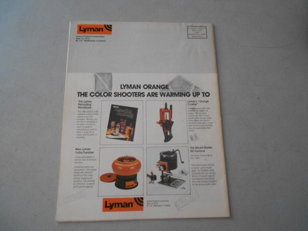 Lyman Reloading Catalog 1982 Metallic Sights Orang Crusher