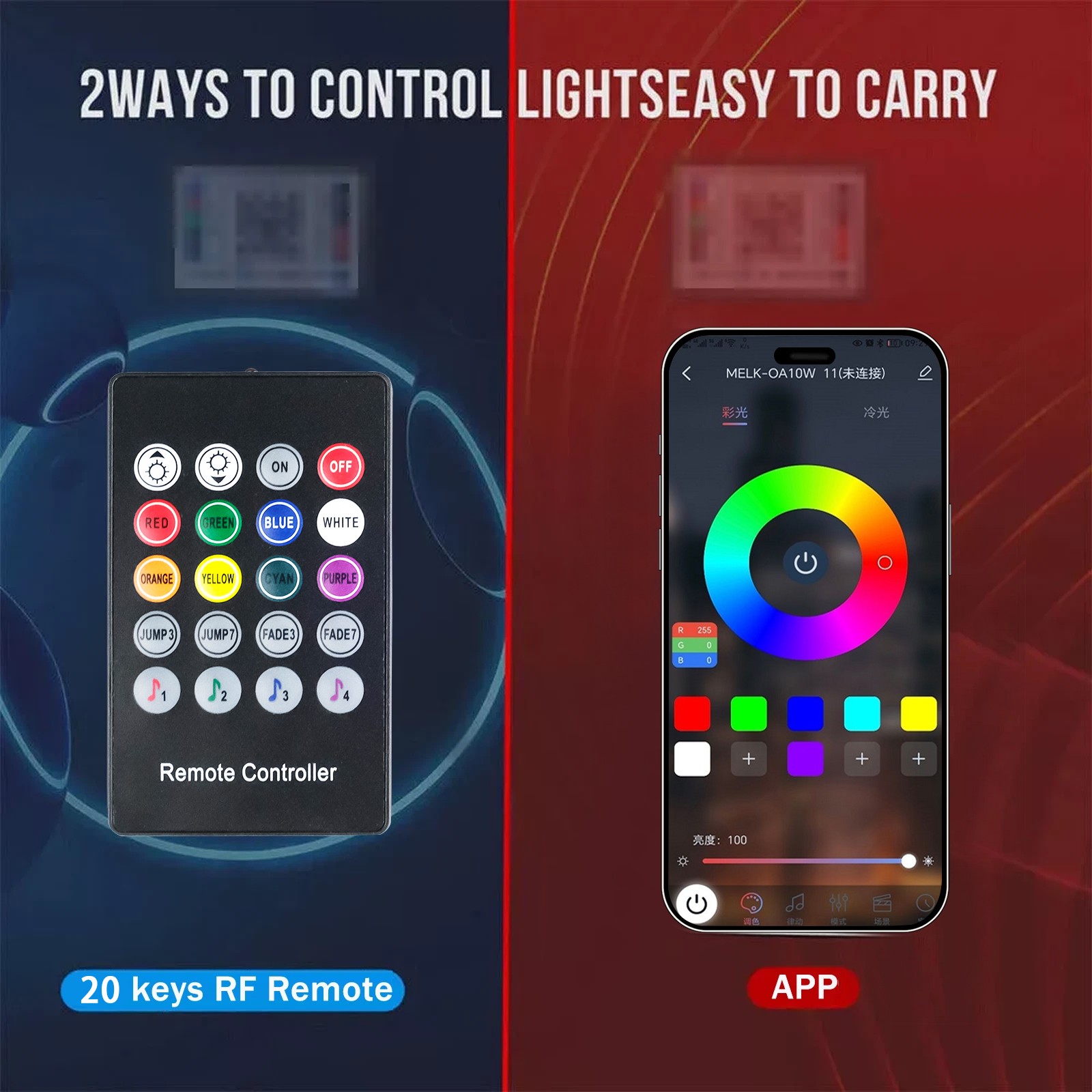 RGB LED Rock Lights 8Pods Offroad Music Wireless Bluetooth Underglow Neon Lights