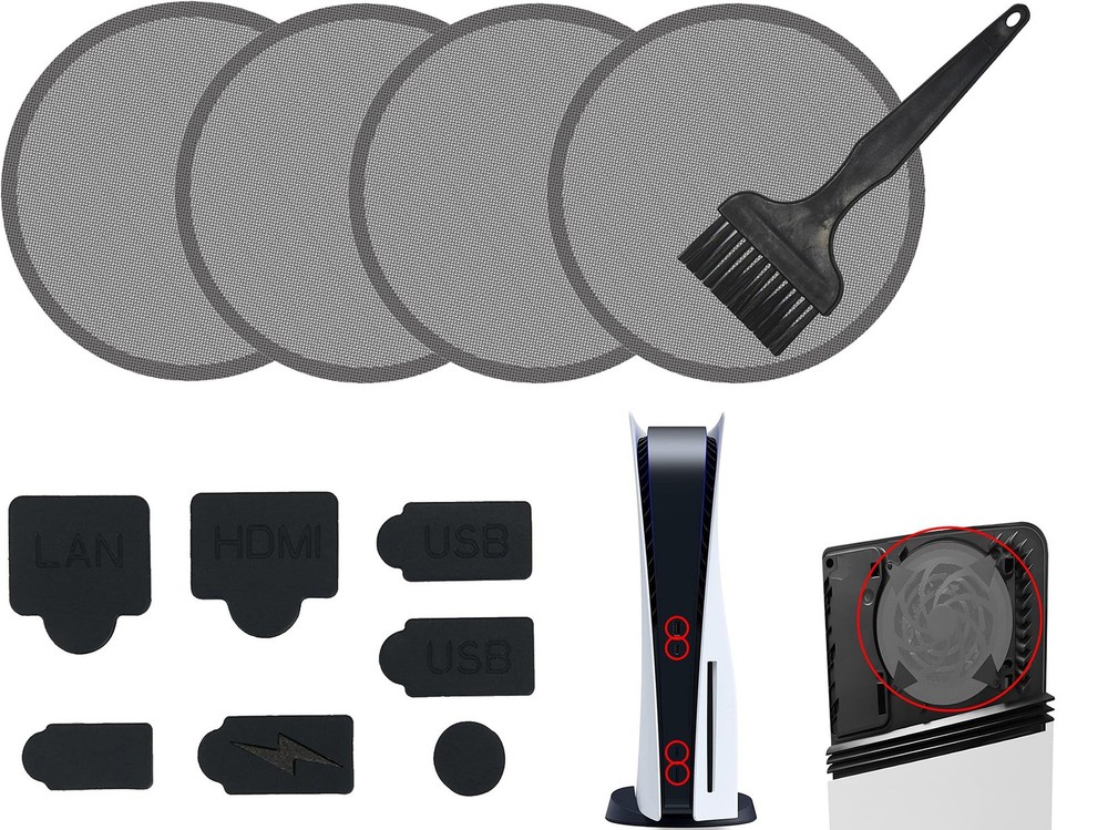 Prinxse Third-Party Dust Cover Kit for PlayStation 5 - Includes Cleaning...