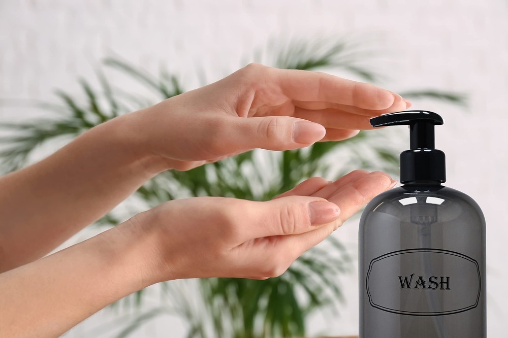 -16 oz Shampoo, Conditioner, Wash Refillable Empty Plastic Pump Bottle Dispen...