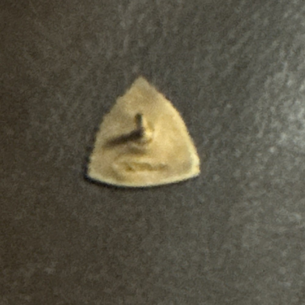 Masonic Gold Tone Blue Square & Compass Triangular Lapel Pin