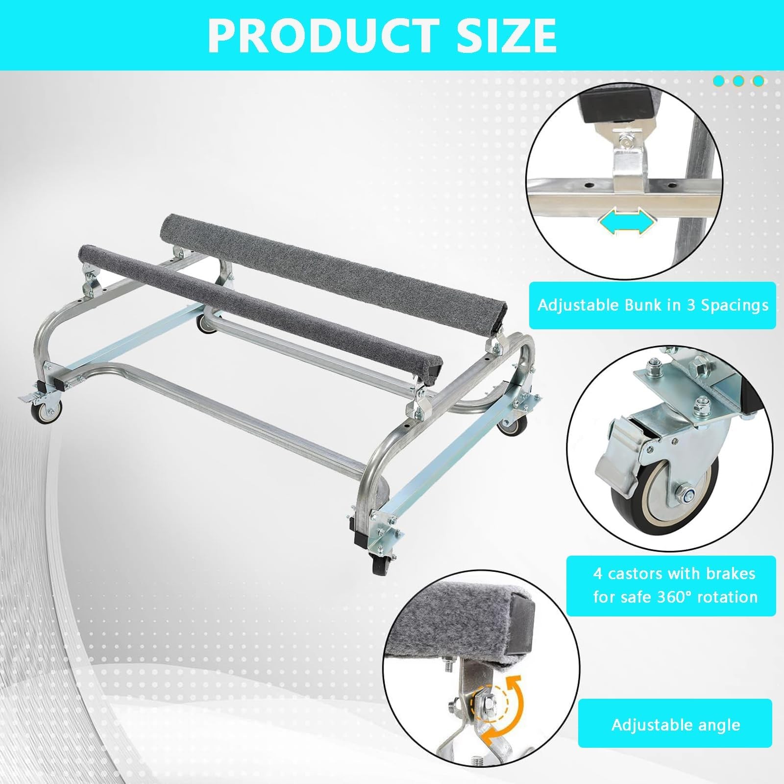 Adjustable Watercraft PWC Dolly Boat Jet Ski Dolly Stand Storage Cart W/1300lbs