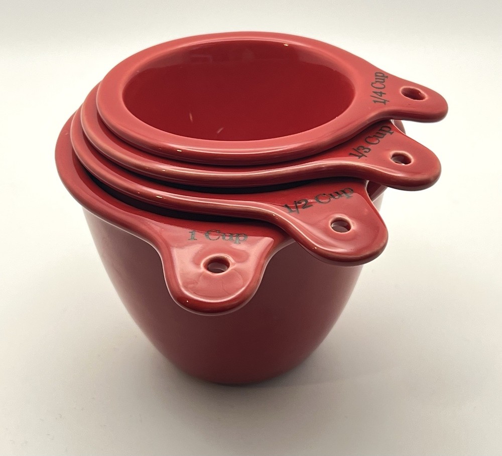 Williams-Sonoma Red Nesting Ceramic Measuring Cups