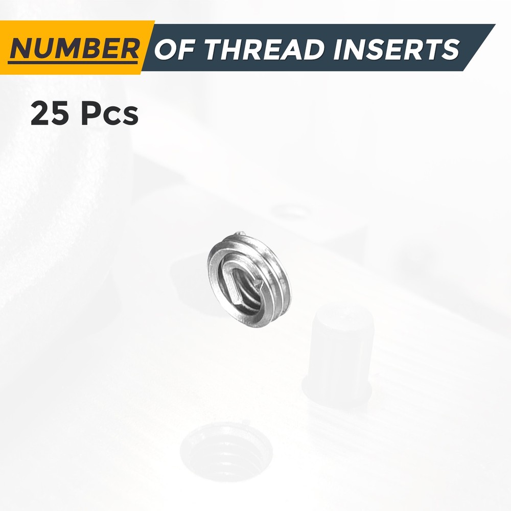 25pcs Wire Thread Inserts M2.0 x 0.4 x 1D Metric Helical Threaded Sleeve