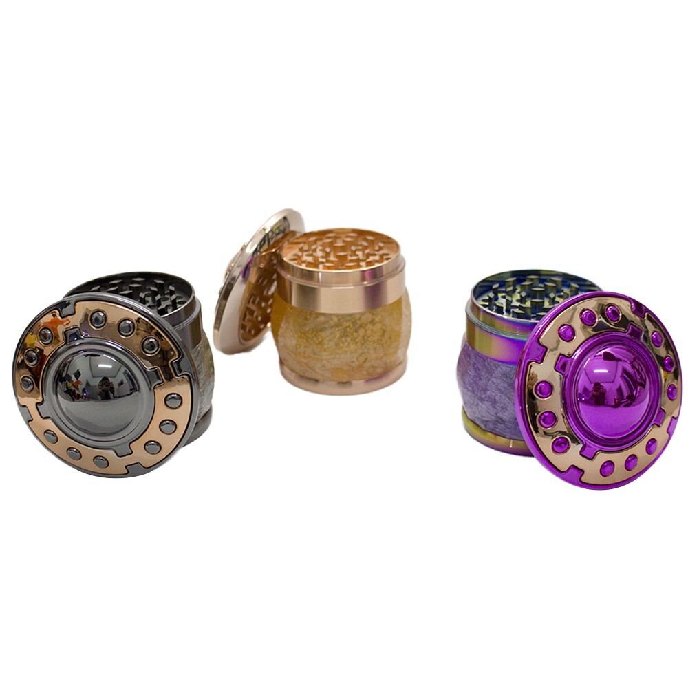 2.2" UFO Spice Herb Tobacco Grinder Herbal Metal Smoke 4 Piece Crusher Gift