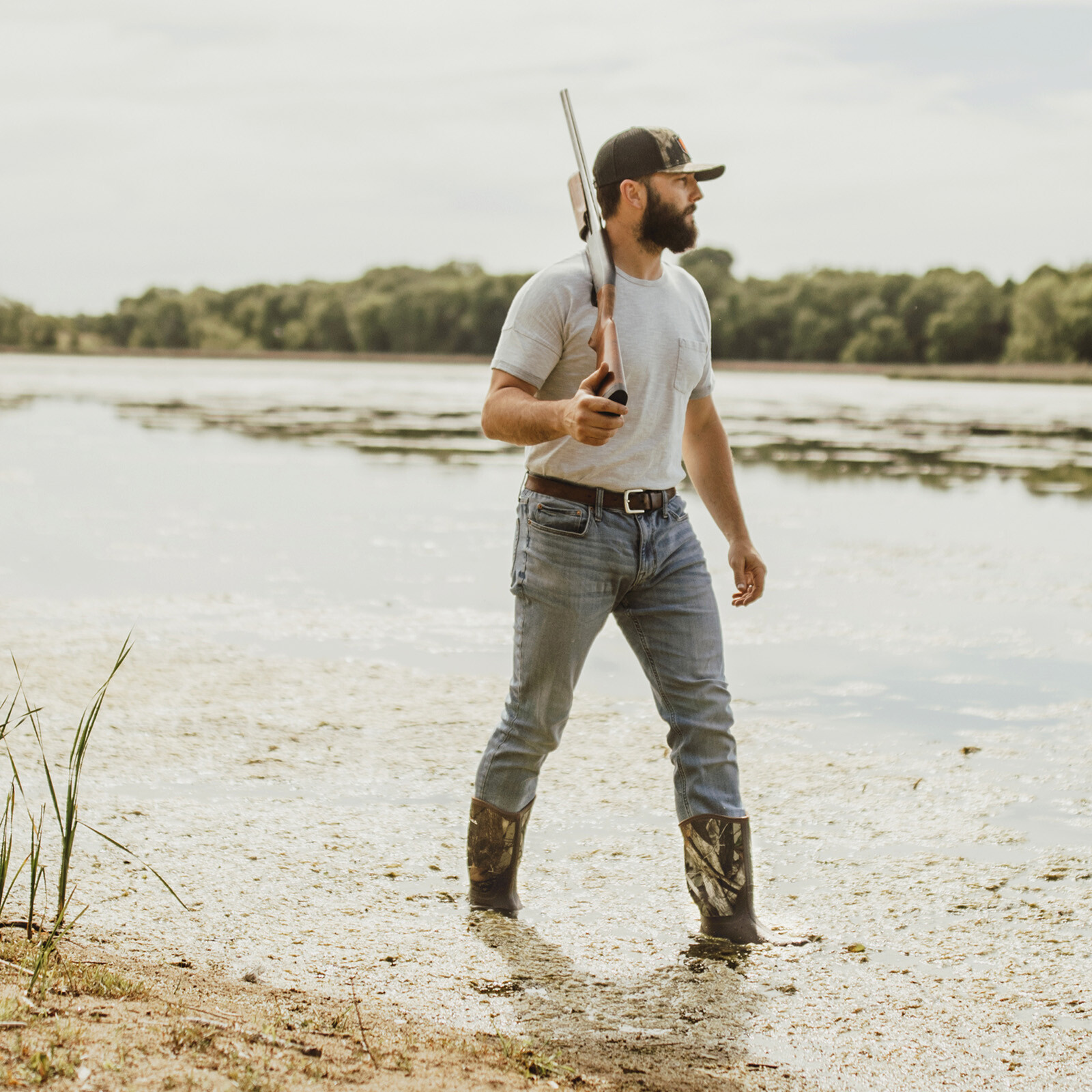 HISEA Men Neoprene Rain Boots Waterproof Insulated Hunting Fishing Mud Work Boot