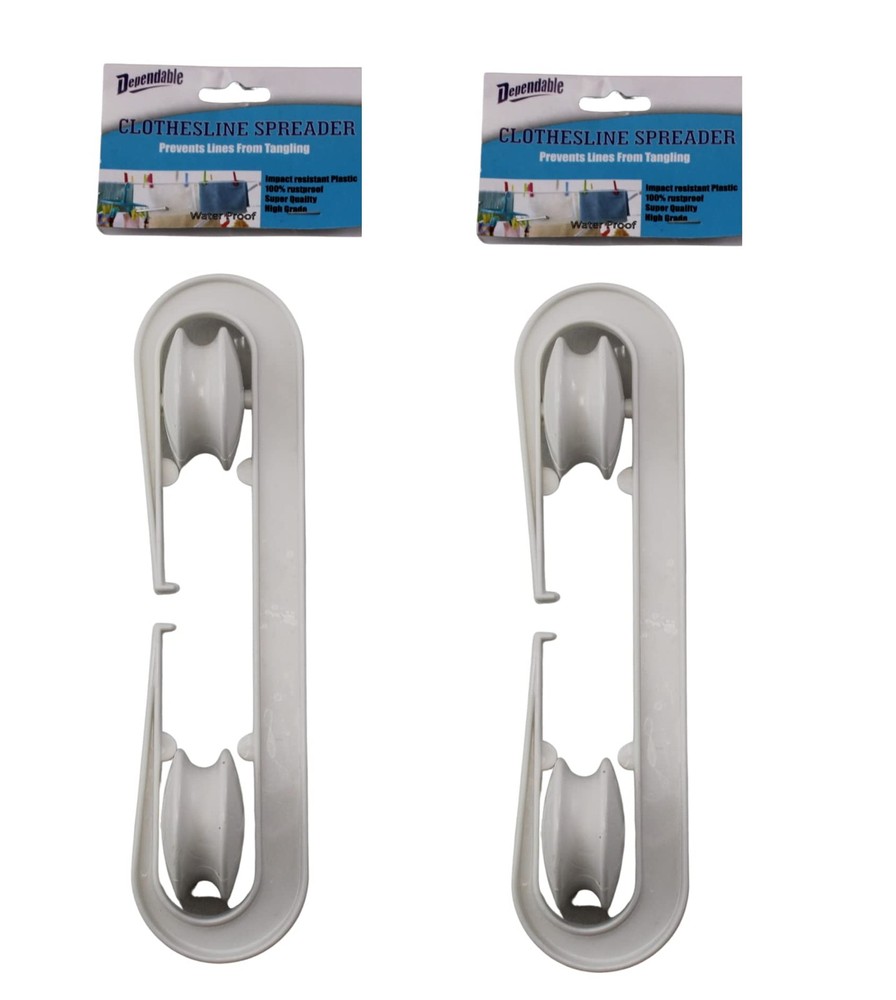 Complete Laundry Clothesline Kit - 100ft Cotton Rope Rustproof Pulleys Line T.