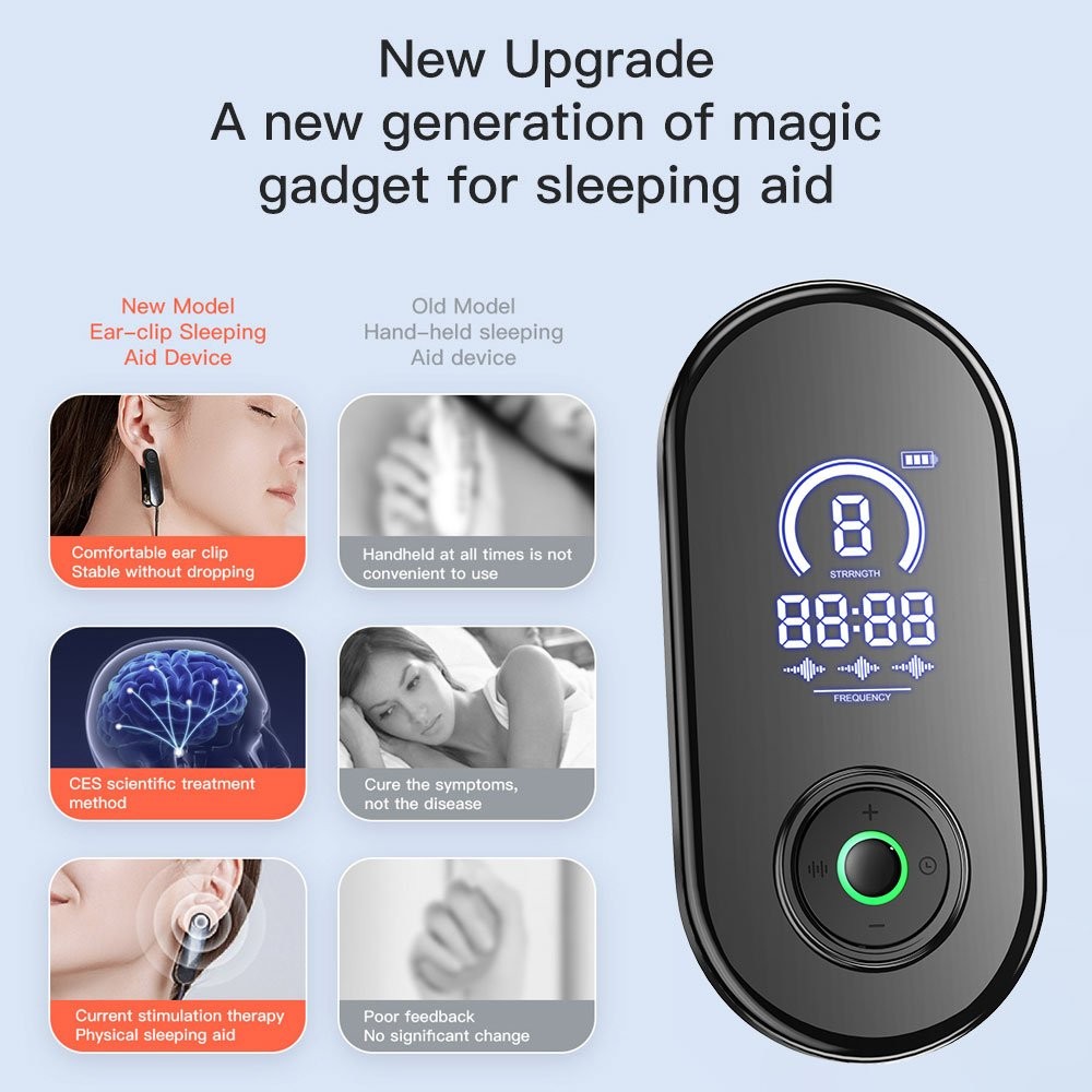 Advanced CES Sleep Aid Device, Vagus Nerve Stimulation Device w/ Ear Clips Sleep