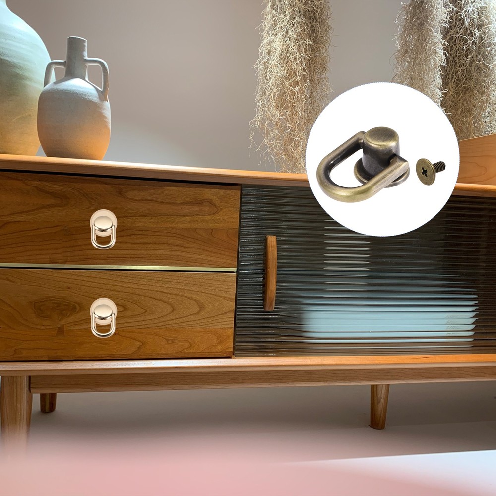 D Ring Stud Screw Ball Post Head(12mm/0.47")4Pcs, Bronze Tone