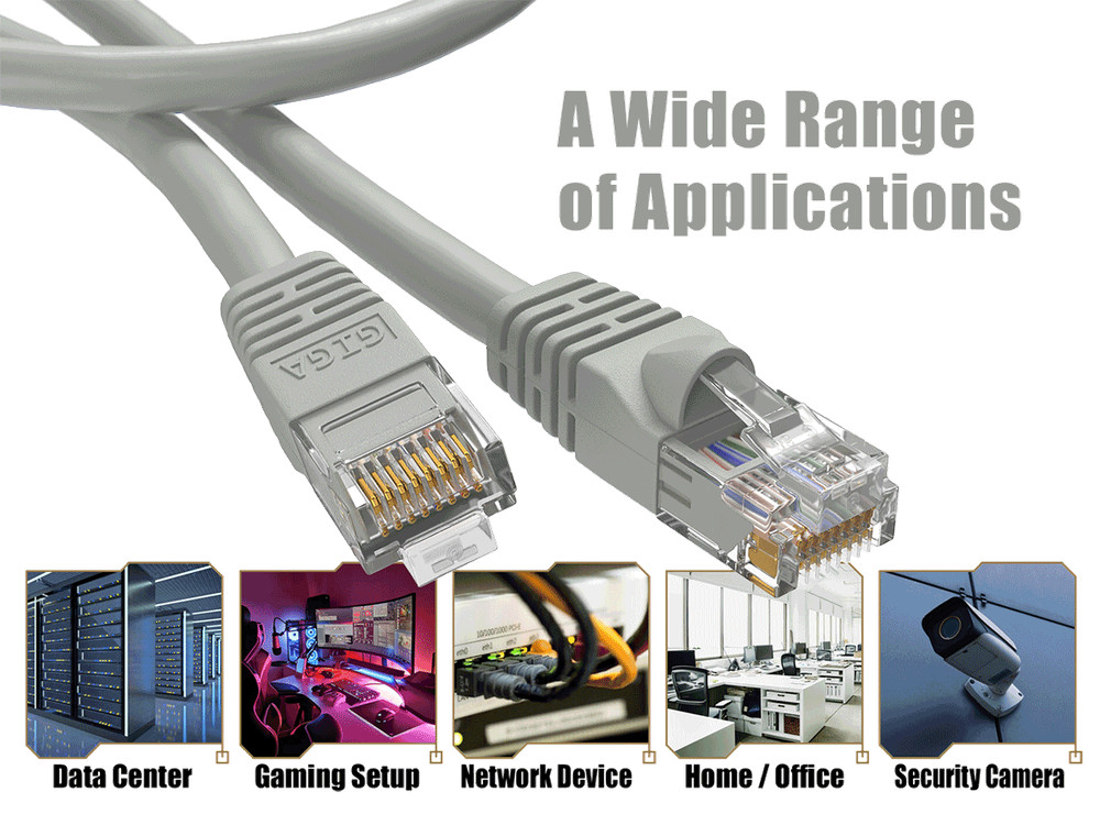 5ft Cat6 UTP Ethernet Network Patch Cable Snagless 24AWG Bare Copper, Gray