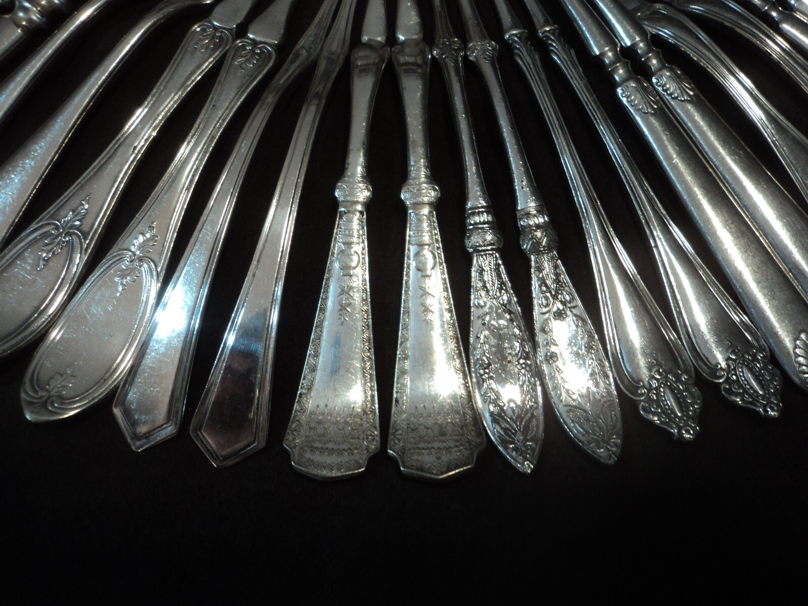 Silverplate Flatware Lot of 22 Nut Picks (11 Pairs) Antique Victorian