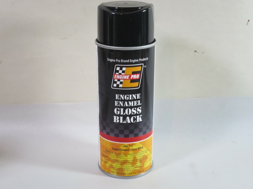 Engine Pro 46-115 Engine Enamel Paint Gloss Black 12oz Can