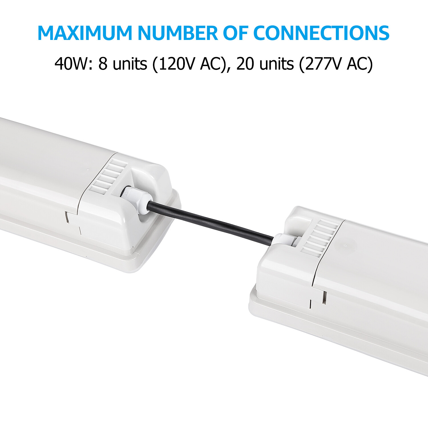 8-Pack 4ft LED Vapor Tight Light, UL Listed Vapor Proof Light, 5000K Daylight