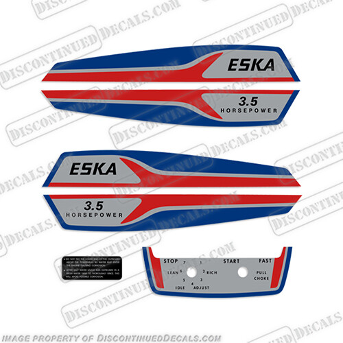 Fits Eska 3.5hp Outboard Motor Engine Engine Decal Kit