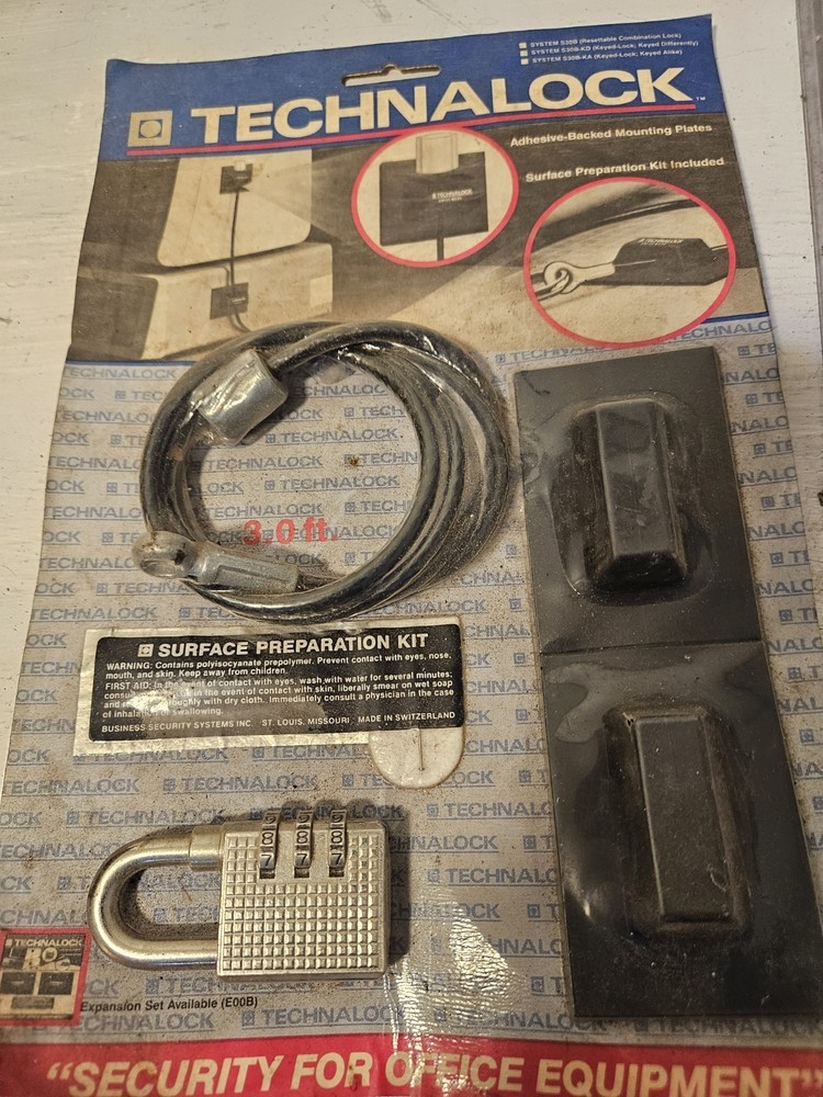 Vintage Technalock Mounting Plates Surface Preparation Kit Nos Buisness Security