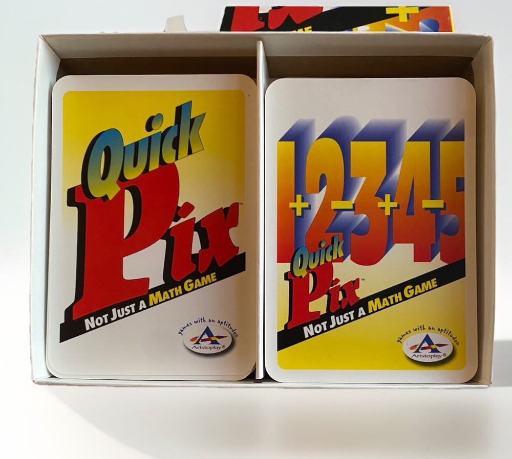1999 QUICK PIX - NOT JUST MATH GAME addition & subtraction flashcard match EUC
