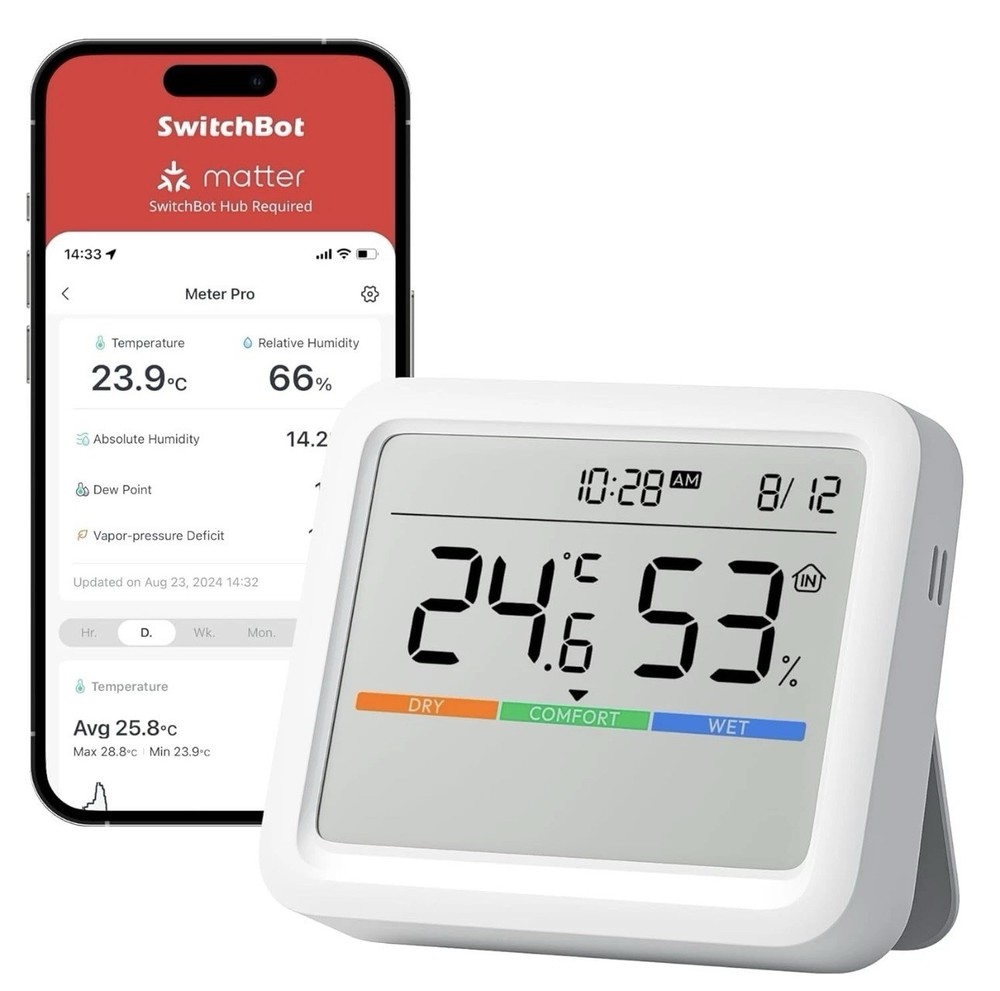 SwitchBot Meter Pro, Digital Hygrometer & Thermometer - White