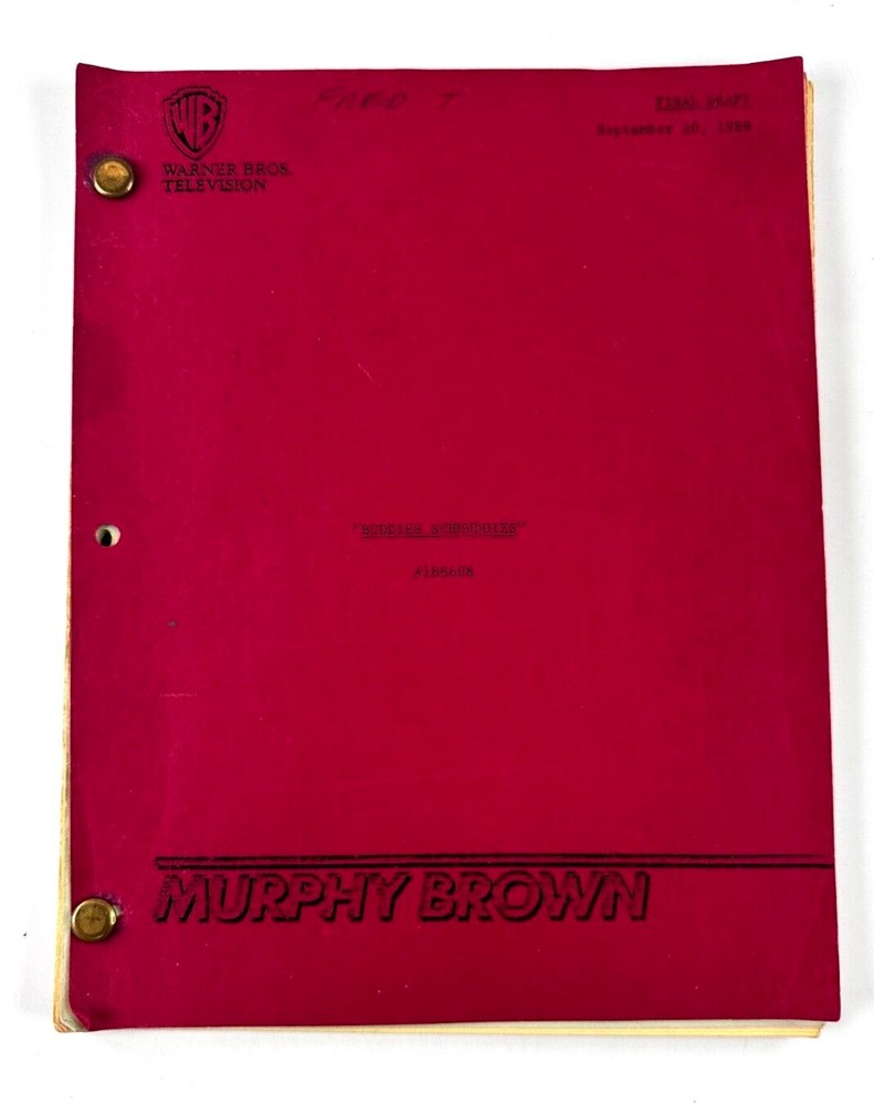 Murphy Brown Signed Original Script Buddies Schmuddies Final Draft 9/20/1989 WB