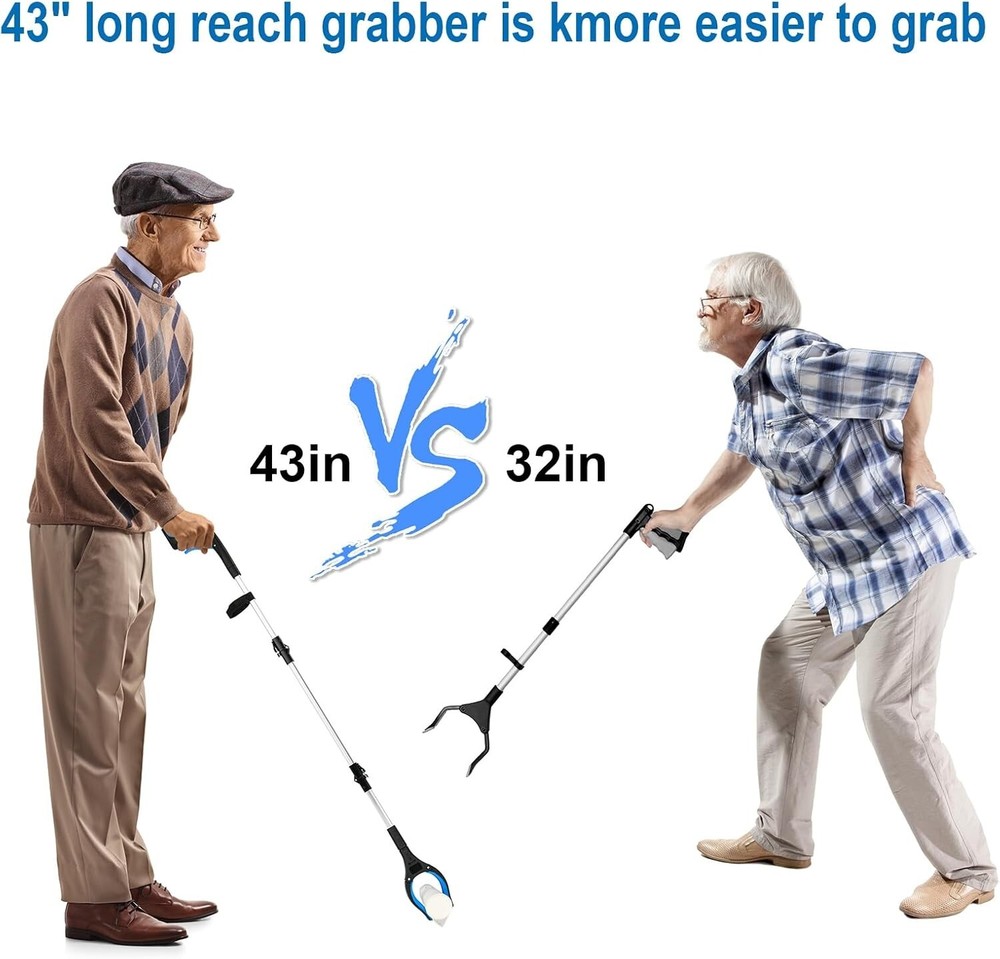 2-Pack 43 Inch Extra Long Grabber Tool,Foldable Pick up Stick with Strong Grip M