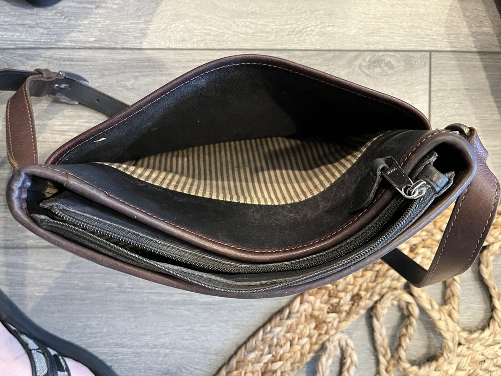 VTG Brighton Leather Shoulder Bag w/Adjustable Strap