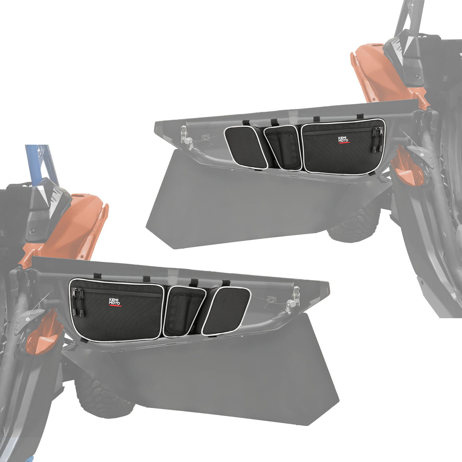 KEMIMOTO UTV X3 Door Storage Bags w/Knee Pad For Can Am Maverick X3 2017-2025