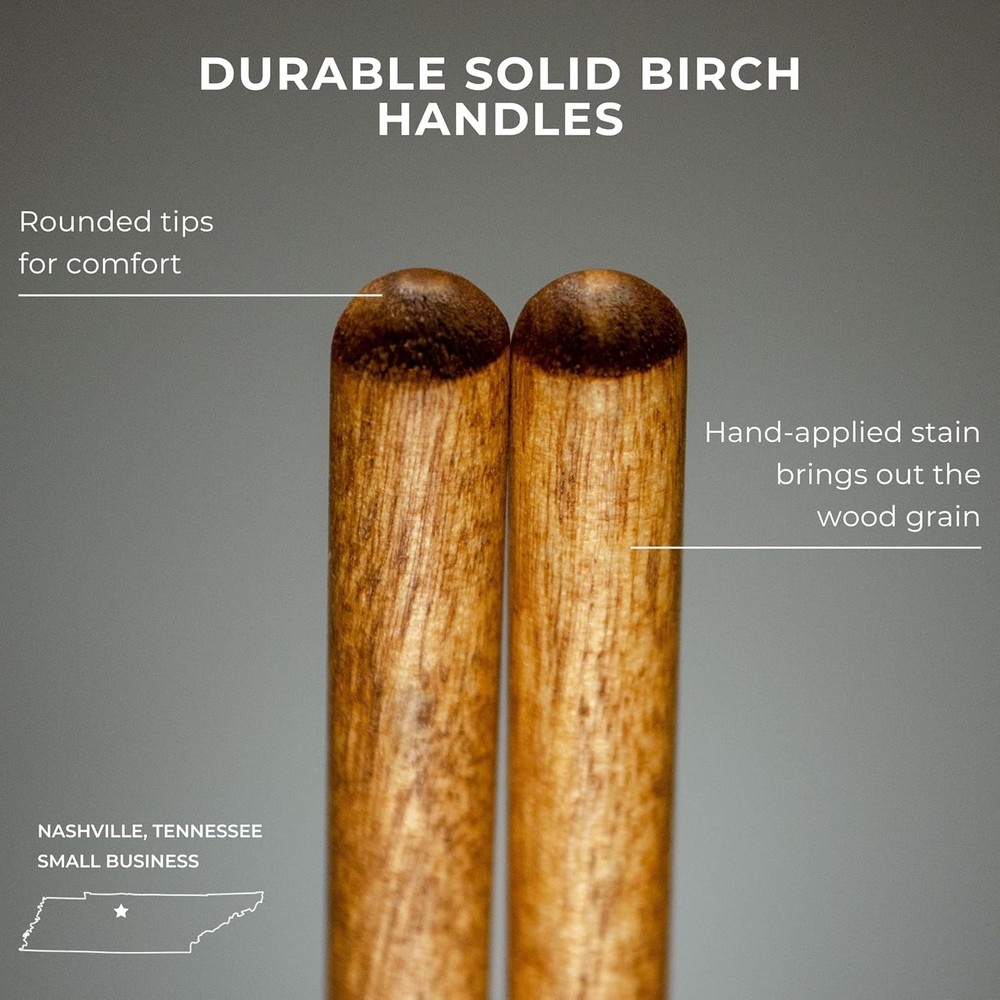 Timber Drum Co. Percussion Mallets — U.S.A. ASSEMBLED — Single Pair, Gray