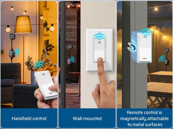 DEWENWILS Outdoor Remote Control Switch for Lights 15A 1875W 100FT Range