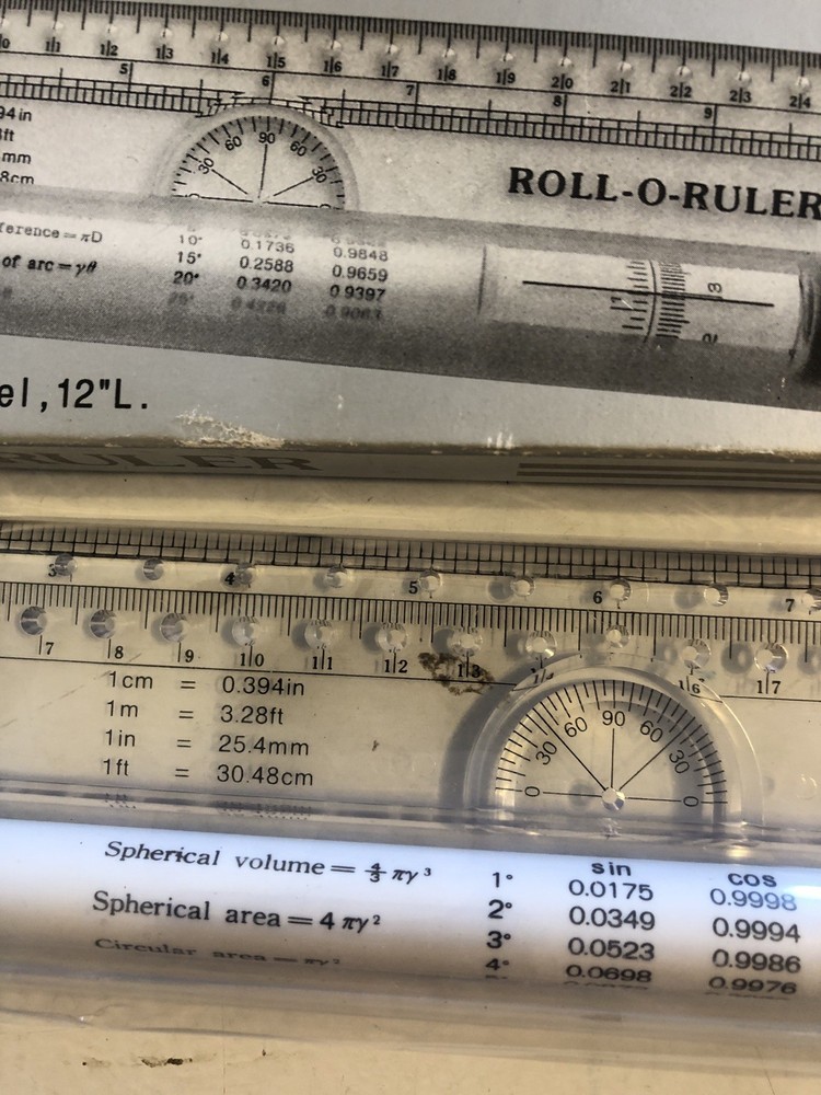 Roll-O-Ruler Rolling Drafting Ruler 12" CP-401 Model New In Box