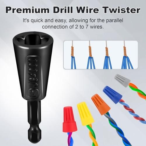 4 Pcs Multifunctional Wire Twister Tool for Drill, Standard, White、black