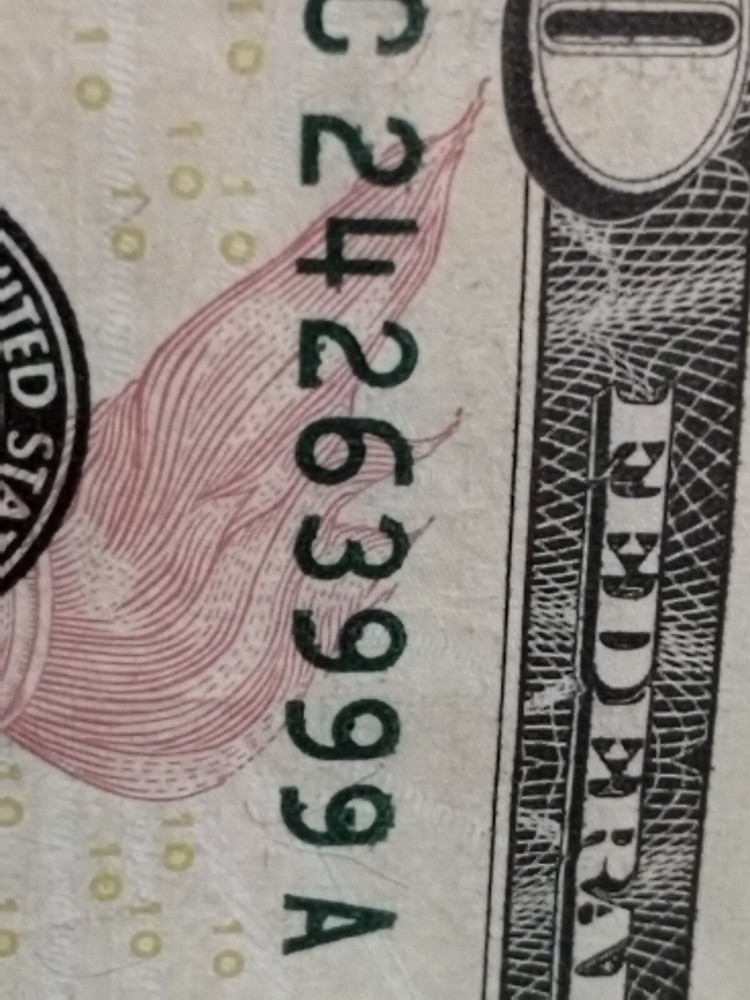 $10 2017A ERROR Over Inked BOTH Serial Numbers & Ink Transfer Reverse (Lot4055)
