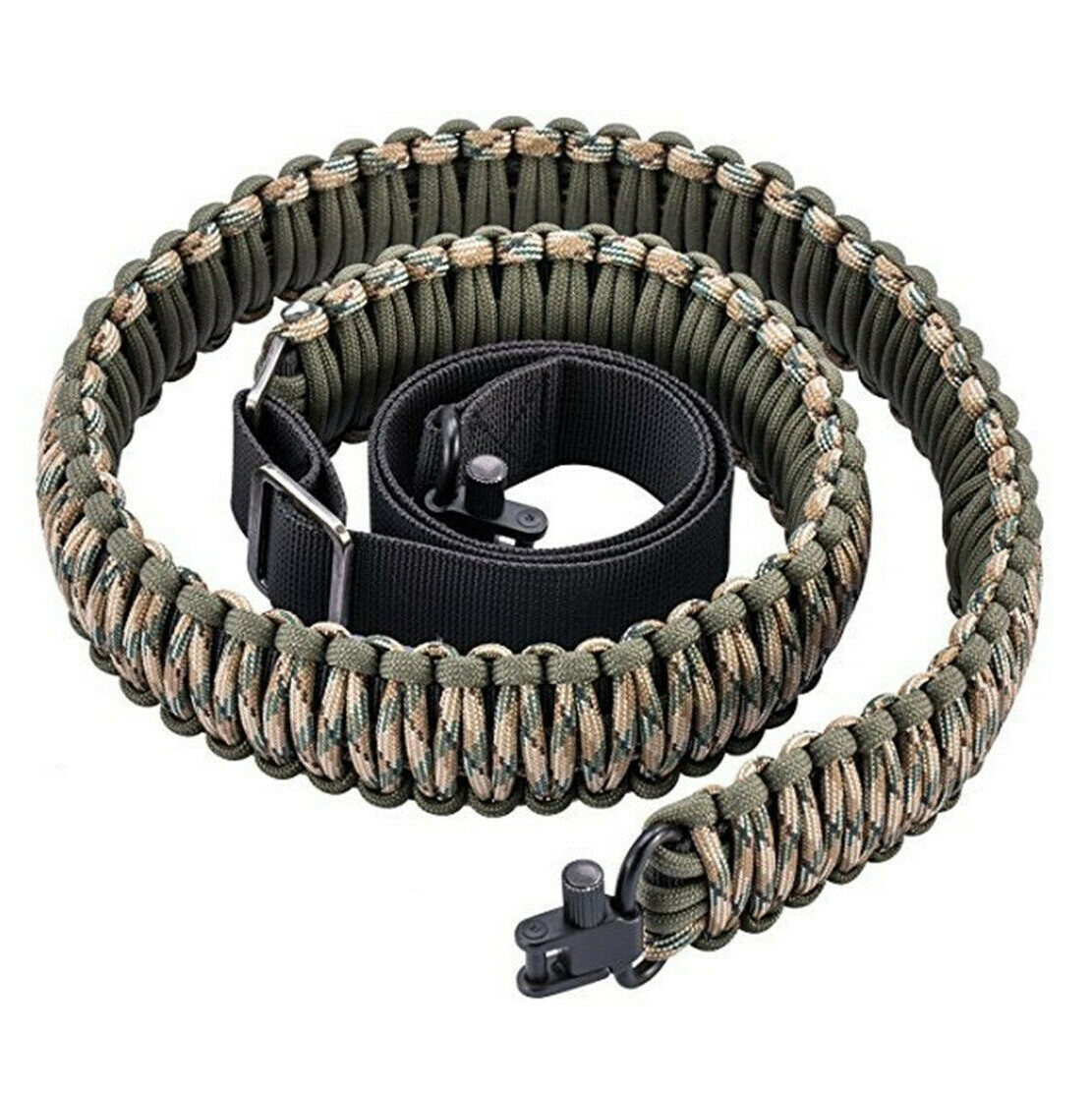 Tactical 550 Paracord Rifle Gun Sling Shotgun Crossbow 2 Point Adjustable Swivel