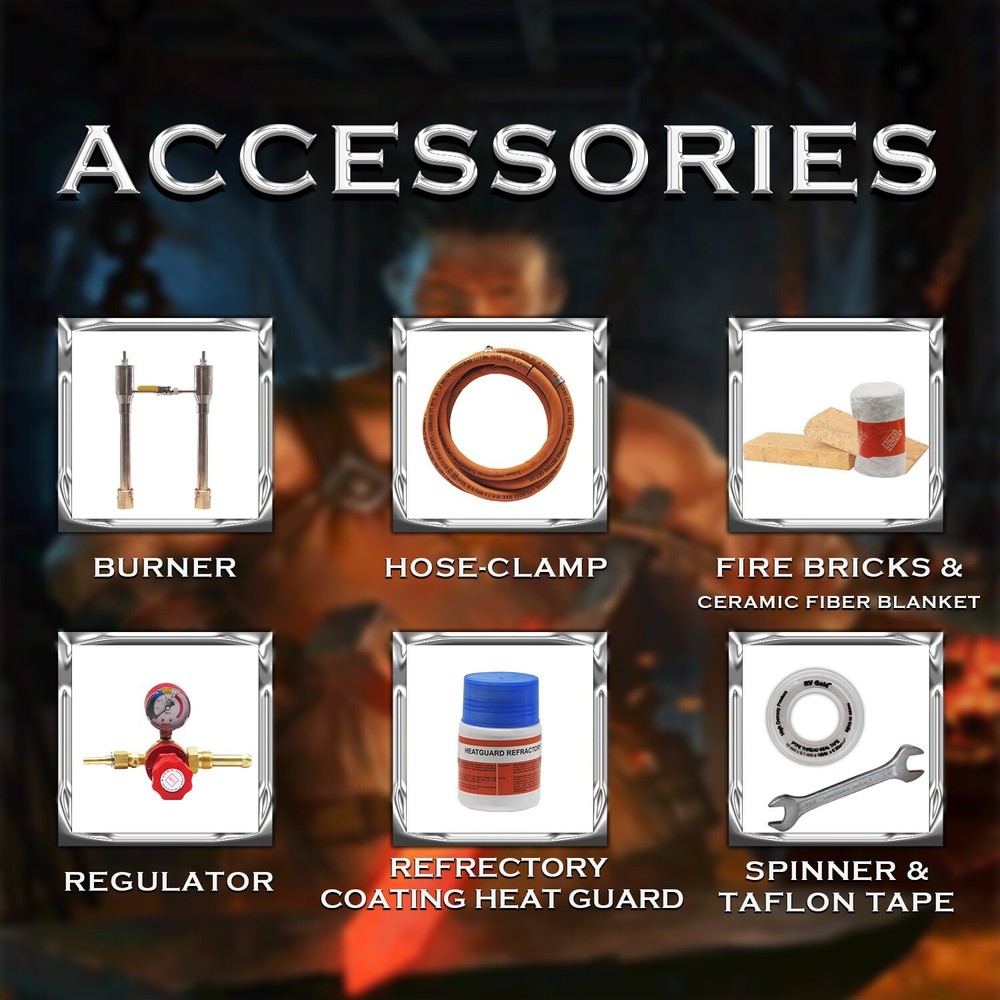 Gas Forge for Blacksmithing, Double Burner 2600F Rated, Propane forge