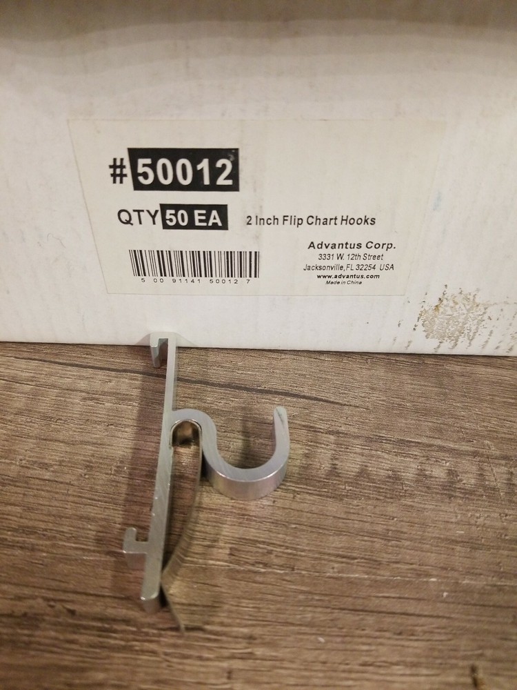 Advantus Flip Chart Hooks - 1 Hooks - 2" Size - for Board - Cork - 1 / Each