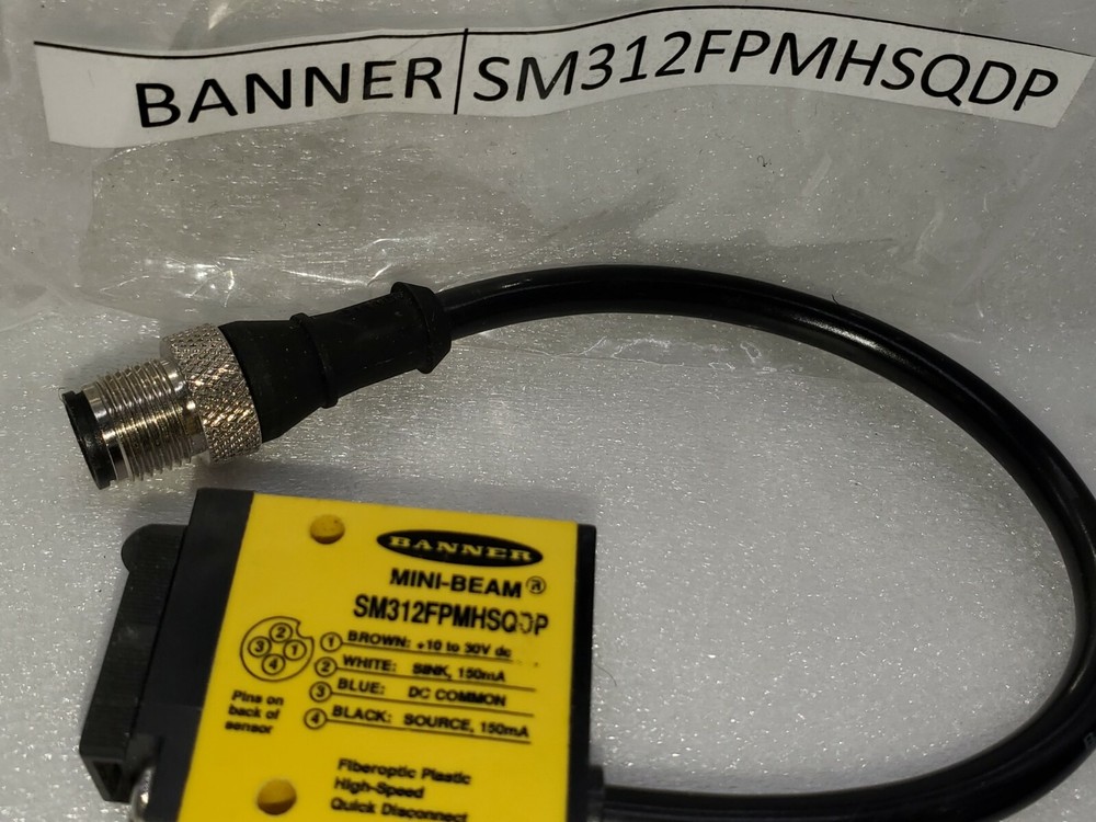 BANNER ENGINEERING SM312FPMHSQDP  MINI-BEAM: High Speed Plastic Fiber Optic Rang