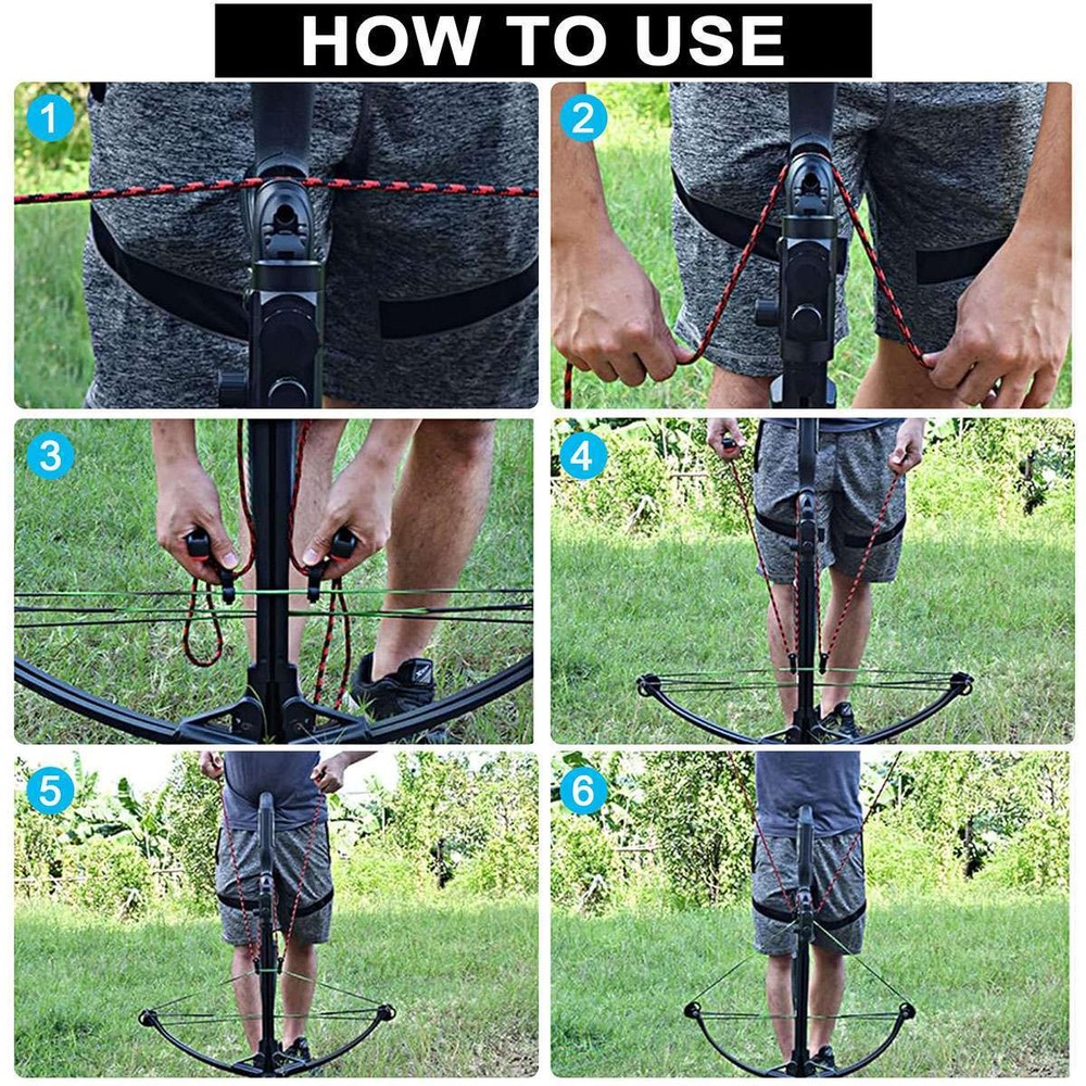 Crossbow Rope String Cocking Device Cocker Ropes for Archery Hunting Handle US