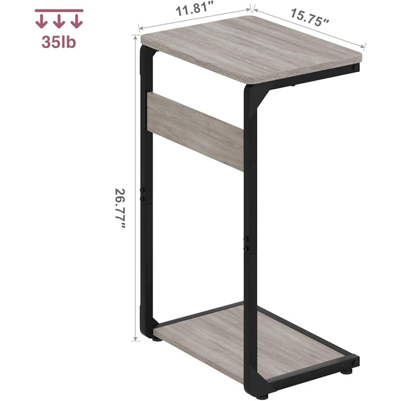 Sturdy Slim Side Table Easy Assembly Bedside Sofa Laptop TV Tray Multi-Scene Use