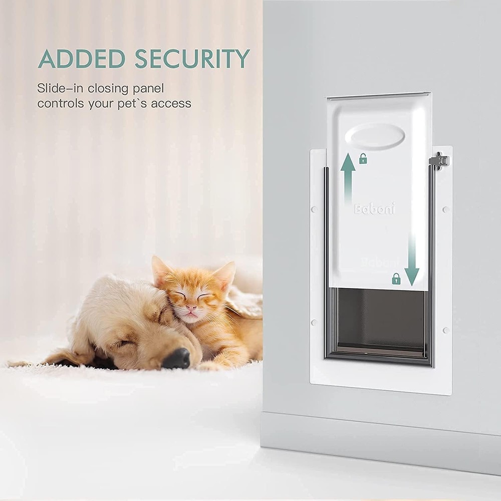 Steel Frame Pet Door for Wall, Double Flap - Medium