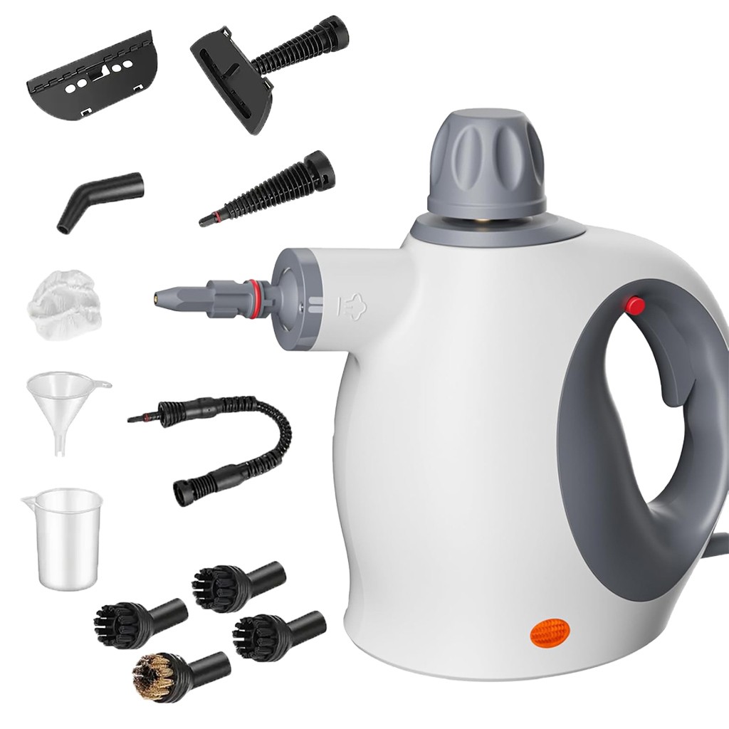 1050W Handheld Pressurized High Temperature Steam Cleaner with 12 Accessory Kit