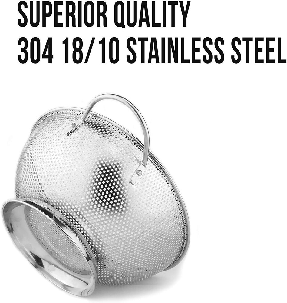 DLD Stainless Steel Micro-Perforated 5-Quart Colander - 5-Quart​​​​