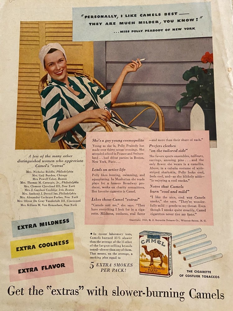 Camel Cigarettes, Full Page Vintage Print Ad