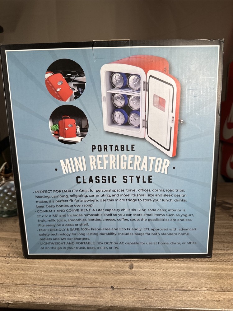 portable mini refrigerator classic style NEW Mint Complete