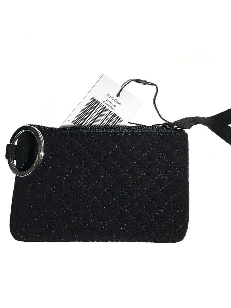 NWT Vera Bradley Zip ID Case in Microfiber Black/SRP $22