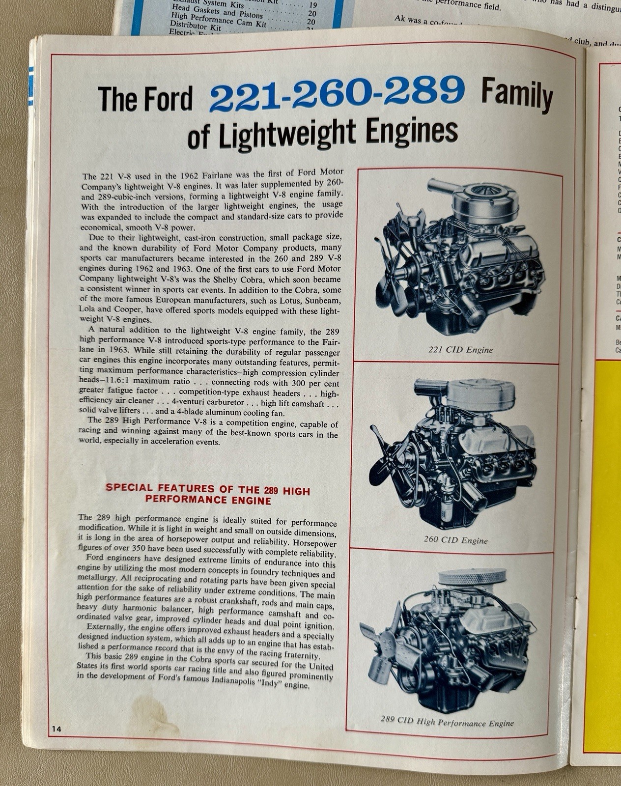 Ford High Performance Parts Catalog 1966 Brochure Cobra GT FoMoCo 427 Racing 289