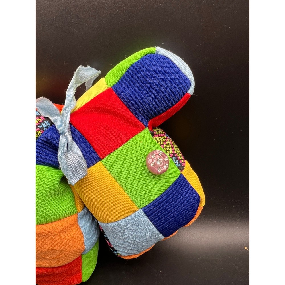 Vintage 1970's Patchwork Handmade Stuffed Dog