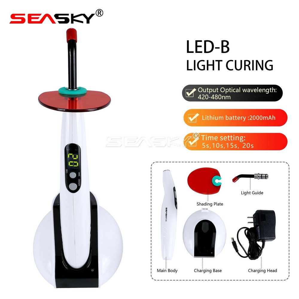 LED-B Dental Curing Light Lab Lamp Wireless 5 Second Cure 1500mw