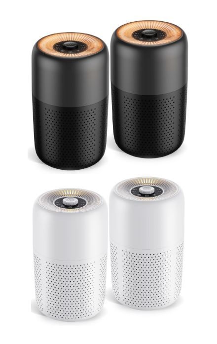 2 Pack P60 Air Purifier with Filters, Aromatherapy Function and Nightlight