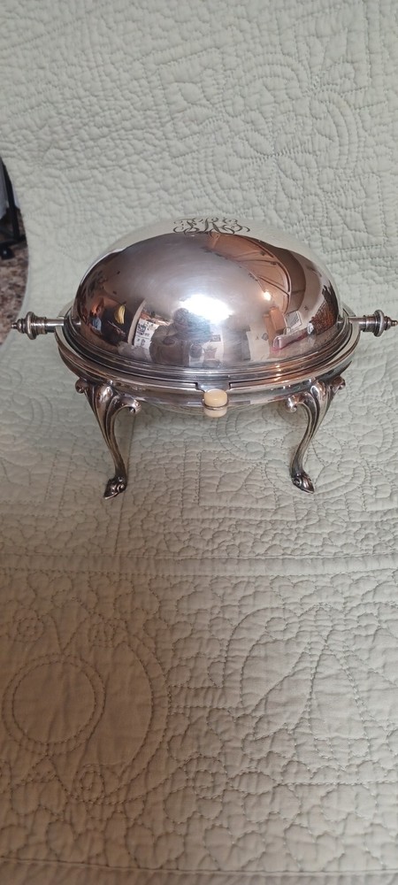 ANTIQUE JAMES DIXON & SONS ROLL TOP BUFFET SERVER